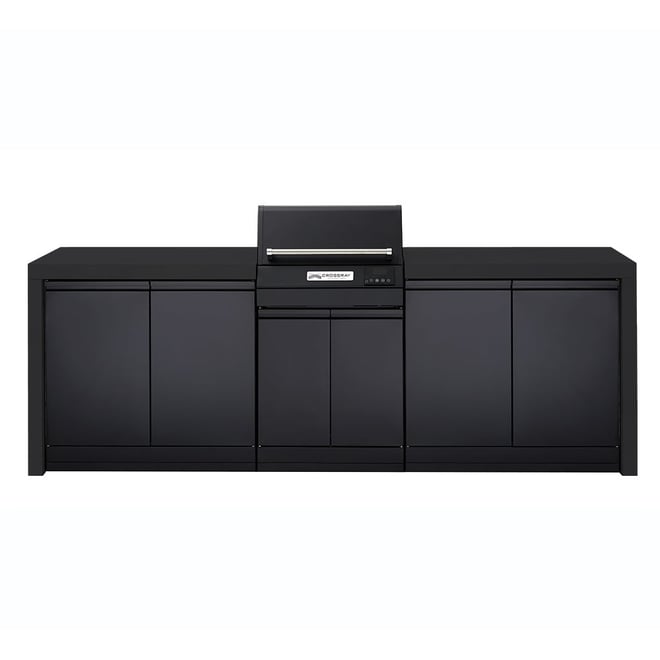 CROSSRAY eXtreme Electric Black Outdoor Kitchen With Double Cabinets