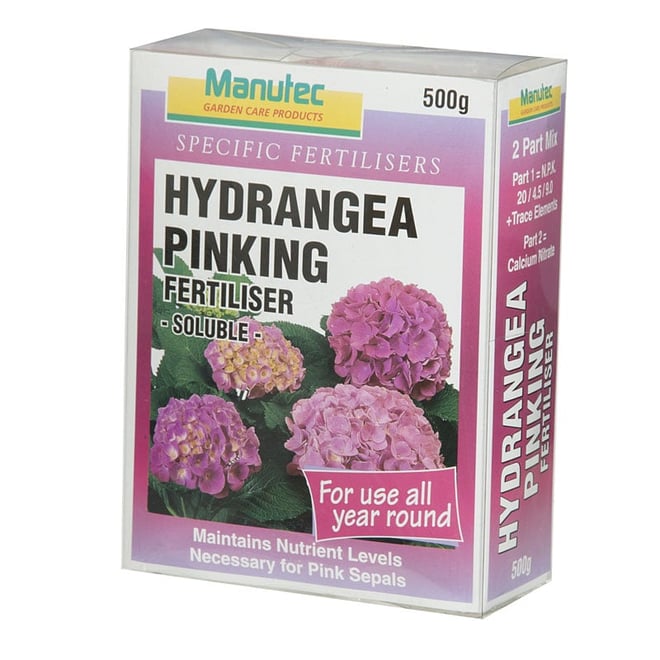 Manutec 500g Soluble Hydrangea Pinking Fertiliser
