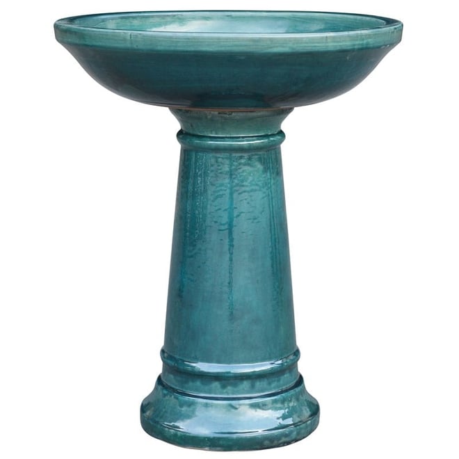 Northcote Pottery Outdoor Birdbath Grafton Forest Green
