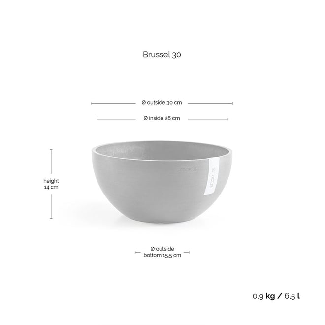 Brussels Eco Pot Bowl 30CM White