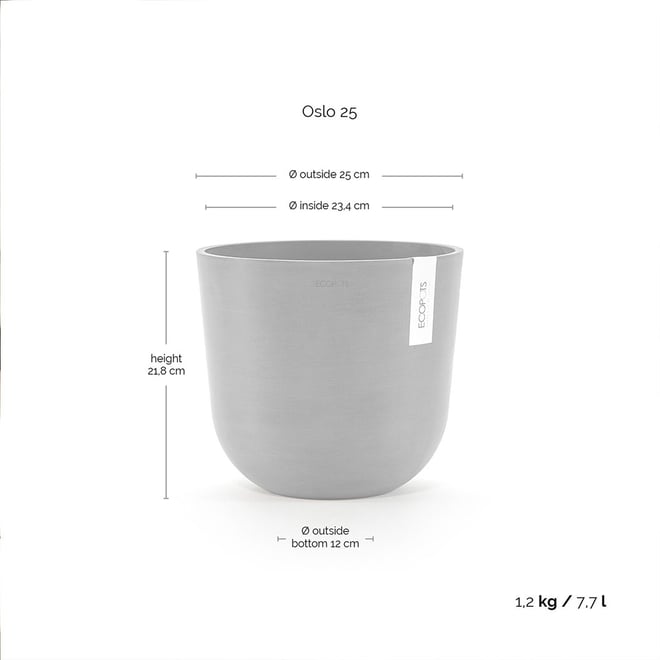 Oslo Eco Pot  25CM Dark Grey