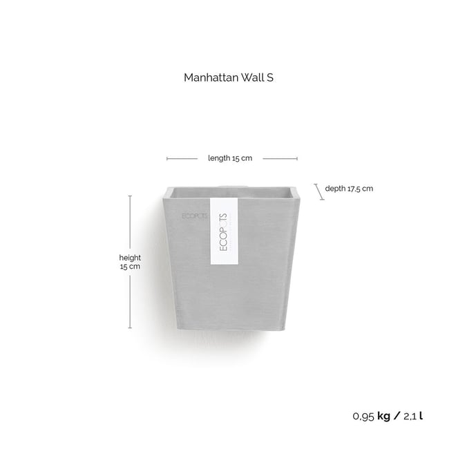 Manhattan Wall Eco Pot 15CM D/Grey