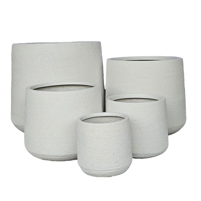 Modstone Cylinder Pot  White Stone - Medium