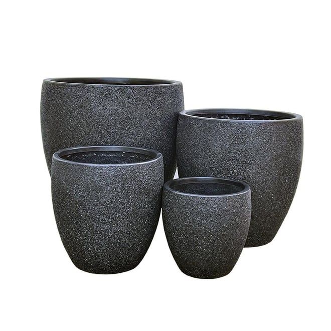 Montague Egg Pot Black Stone Small