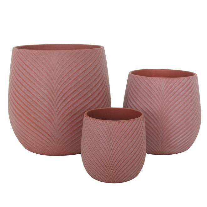 Drum Leaf Pot Terracotta Large