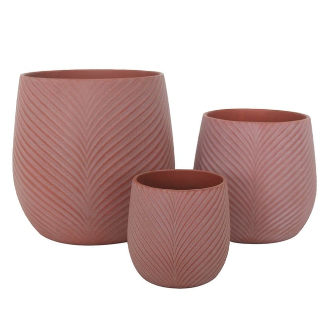 Drum Leaf Pot Terracotta Medium