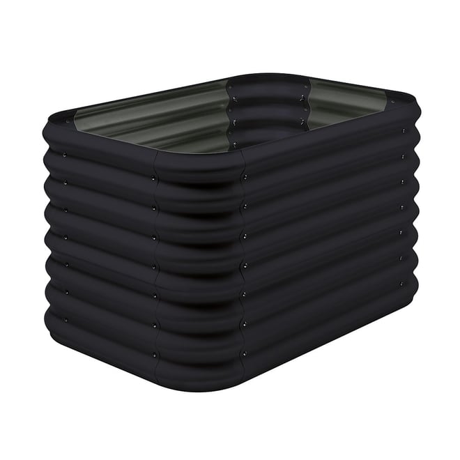 Corrugated Garden Bed Double Height Ebony