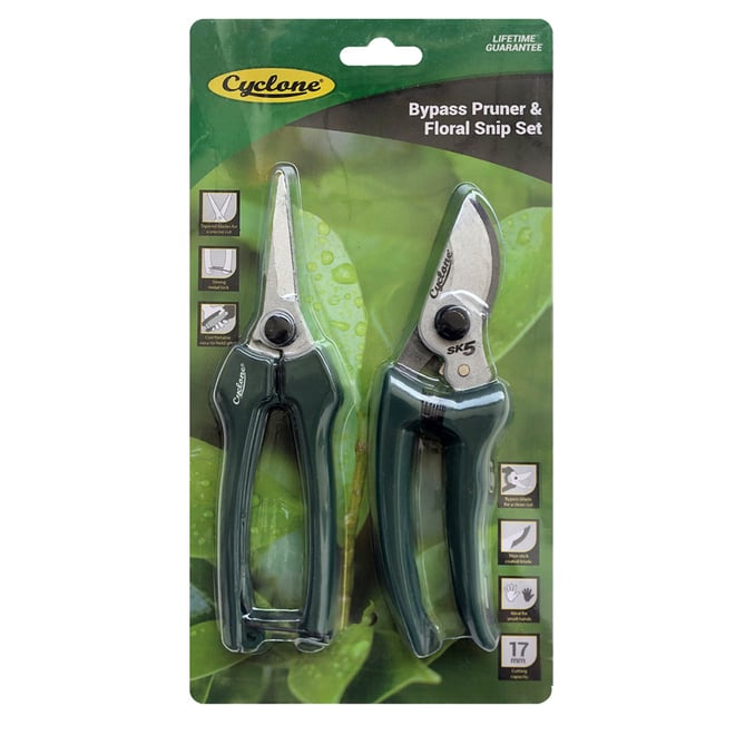 Cyclone Bypass Secateurs & Floral Snip Set