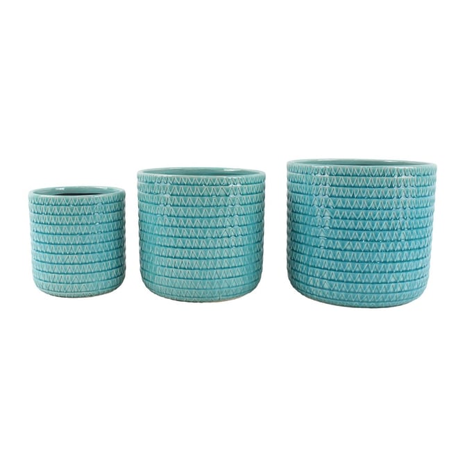 Northcote Laila Cylinder Pot 20x19cm Aqua Medium