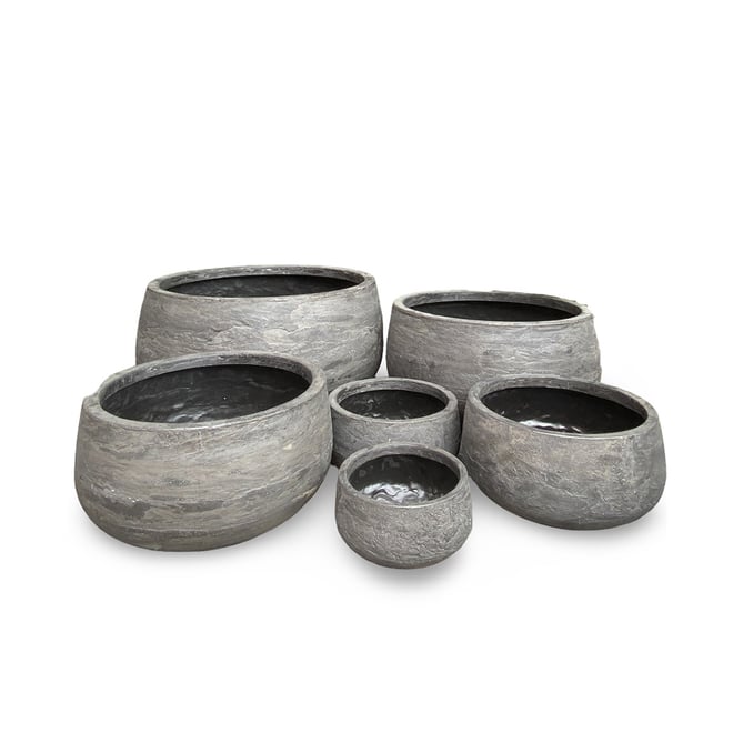 Northcote Pottery Andy Bowl Pot 50X25cm Grey PIetra