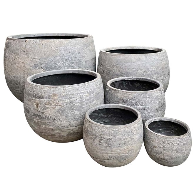 Northcote Pottery Mega Belly Pot 45X35cm Grey Pietra