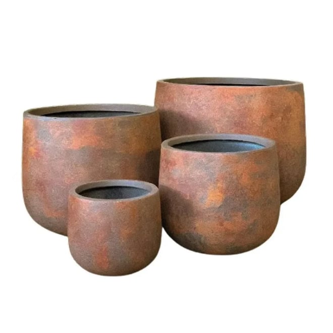 Northcote Pottery Odyssey Drum Pot 34X29cm Rust