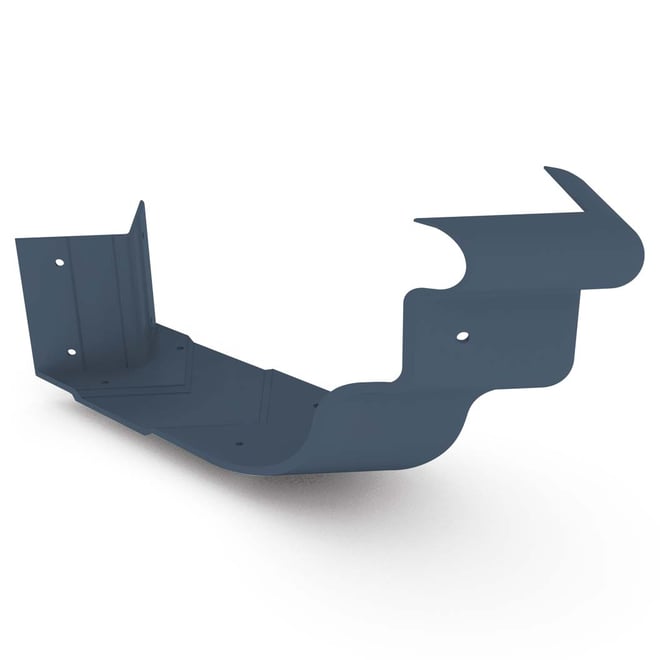 OG Gutter 125 Ribbed External Cast Angle Dark Stone