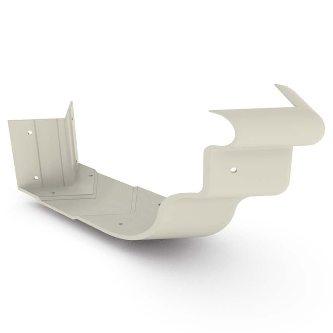 OG Gutter 125 Ribbed External Cast Angle Moss Vale Sand