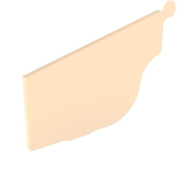 OG Gutter 125 Ribbed Stop End Left Hand Smooth Cream