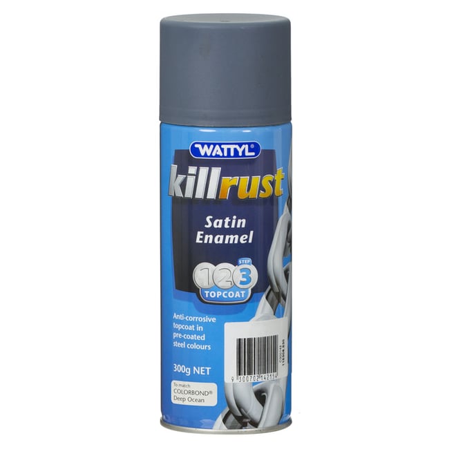 Wattyl Killrust Satin Enamel Deep Ocean Aerosol