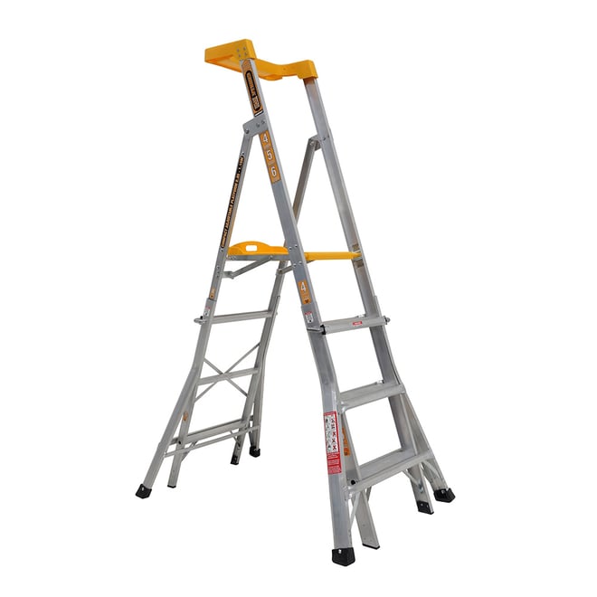 Gorilla 4-6 Step Compact Height Adjustable Aluminium Platform Ladder