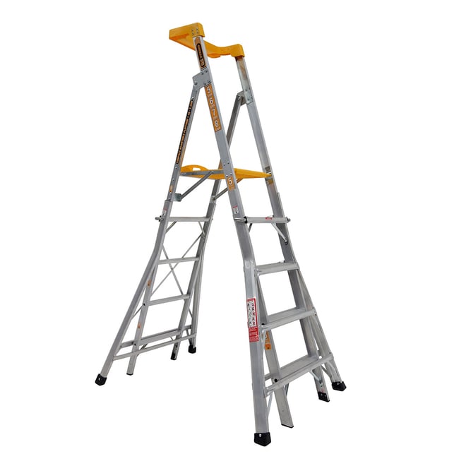 Gorilla 5-8 Step Compact Height Adjustable Aluminium Platform Ladder