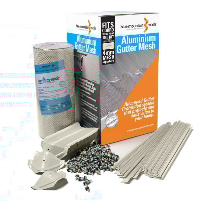 Aluminium Gutter Guard Mesh Smooth Cream CGI 10m Kit