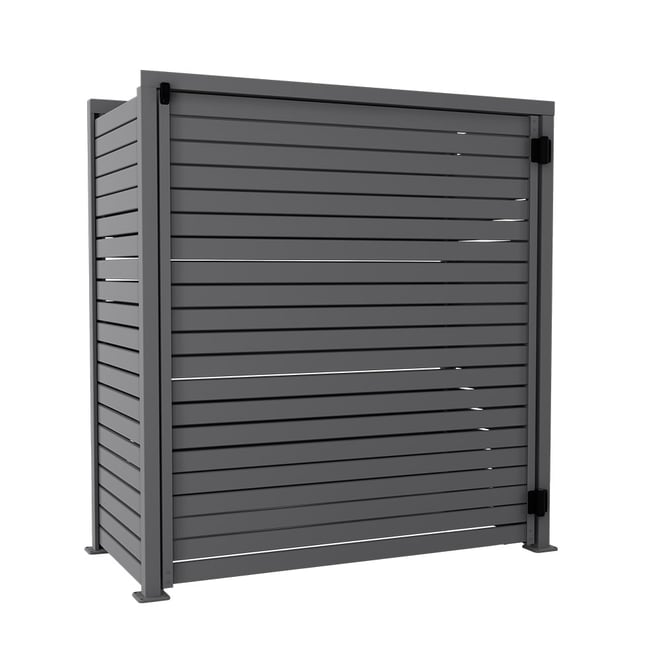 Slat Pool Pump Cover 600 x 1594 x 1500mm Granite Single Door No Lid