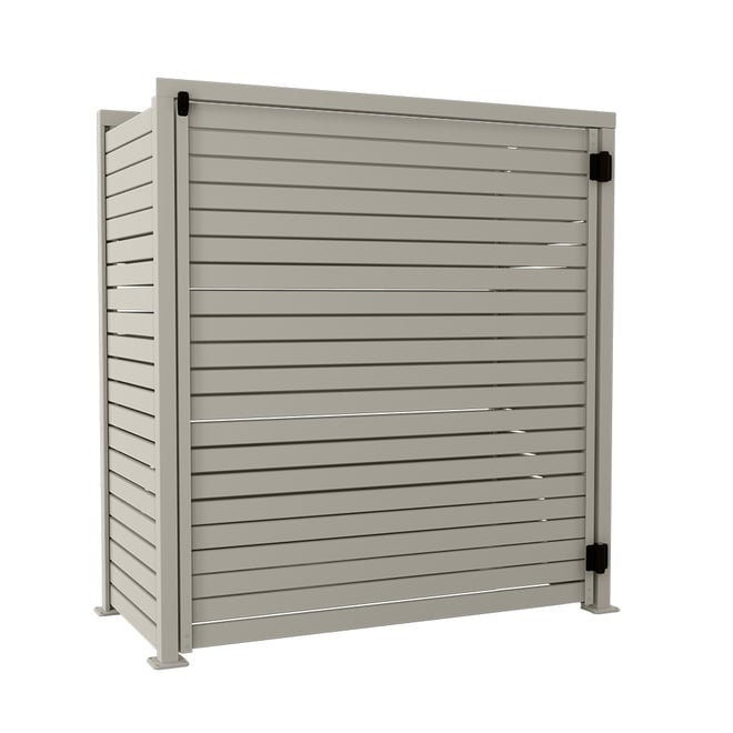 Slat Pool Pump Cover 600 x 1594 x 1500mm Birch Single Door No Lid