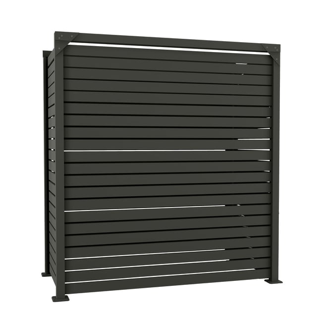 Slat Pool Pump Cover 600 x 1594 x 1500mm Slate Grey Single Door No Lid