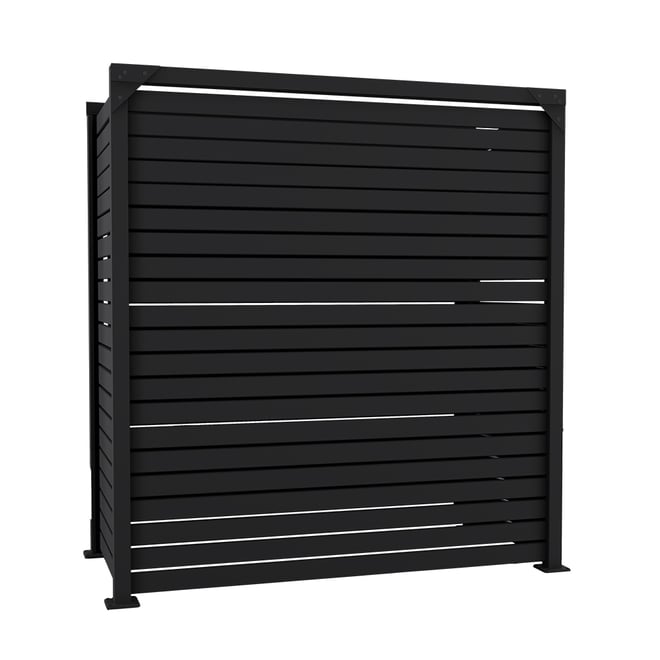 Slat Pool Pump Cover 600 x 1594 x 1500mm Gun Metal Grey Single Door No Lid