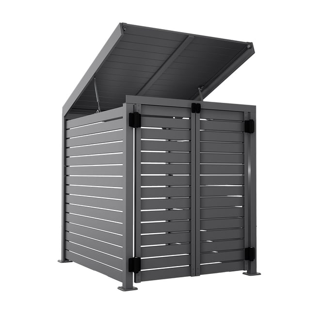 Slat Pool Pump Cover 1150 x 1204 x 982mm Granite Double Door With Lid