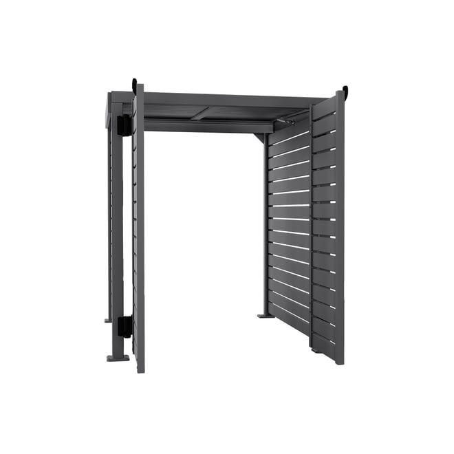 Slat Pool Pump Cover 1150 x 1204 x 982mm Granite Double Door With Lid