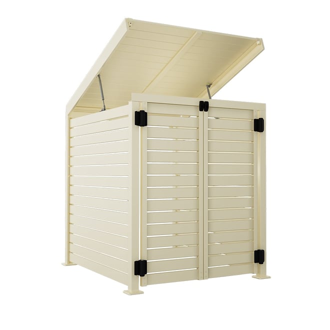 Slat Pool Pump Cover 1150 x 1204 x 982mm Primrose Double Door With Lid