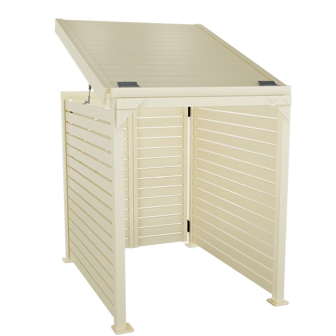 Slat Pool Pump Cover 1150 x 1204 x 982mm Primrose Double Door With Lid