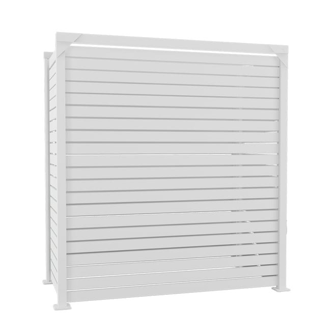 Slat Pool Pump Cover 600 x 1594 x 1500mm Off White Single Door No Lid