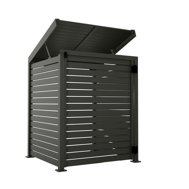 Slat Pool Pump Cover 1000 x 1204 x 916mm Slate Grey Single Door With Lid