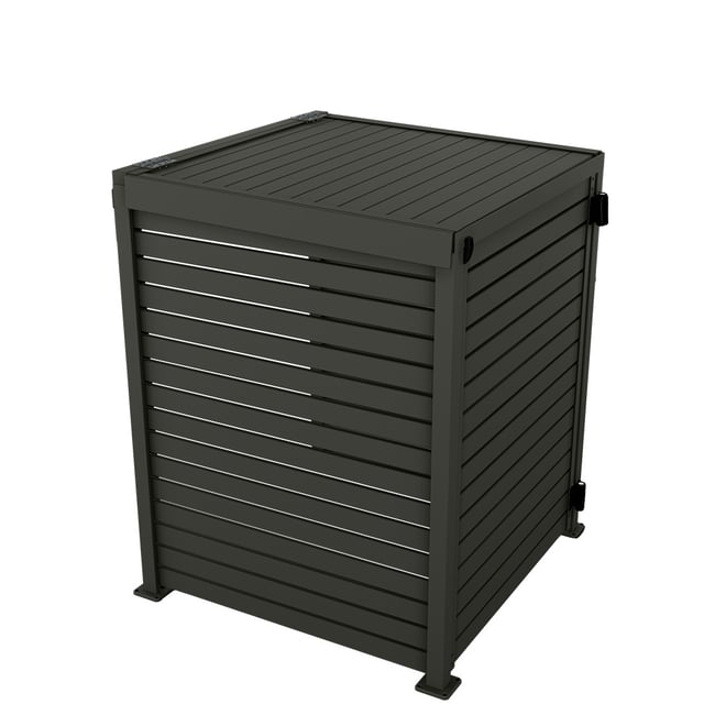 Slat Pool Pump Cover 1000 x 1204 x 916mm Slate Grey Single Door With Lid