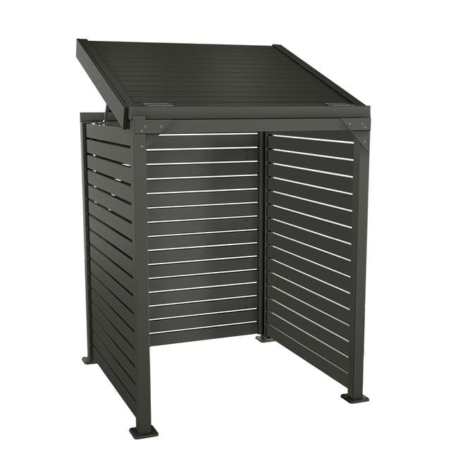 Slat Pool Pump Cover 1000 x 1204 x 916mm Slate Grey Single Door With Lid