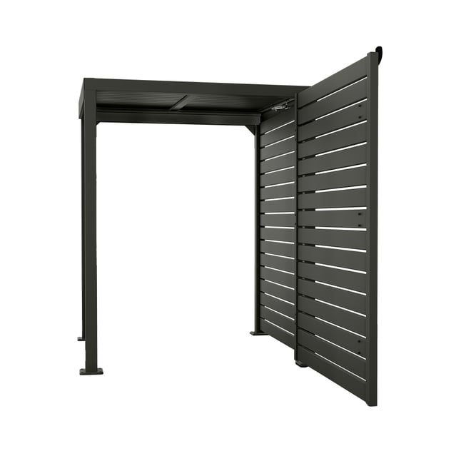 Slat Pool Pump Cover 1000 x 1204 x 916mm Slate Grey Single Door With Lid