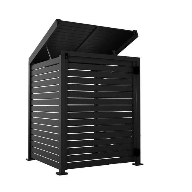 Slat Pool Pump Cover 1000 x 1204 x 916mm Gun Metal Grey Single Door With Lid