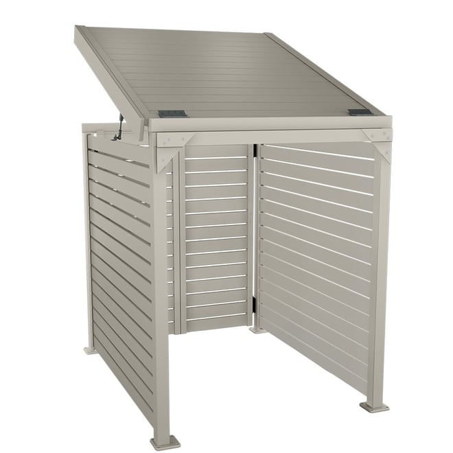Slat Pool Pump Cover 1150 x 1204 x 982mm Birch Double Door With Lid