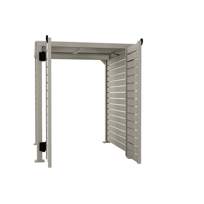 Slat Pool Pump Cover 1150 x 1204 x 982mm Birch Double Door With Lid