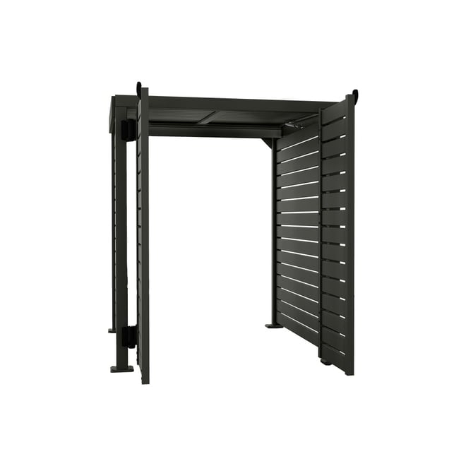 Slat Pool Pump Cover 1150 x 1204 x 982mm Slate Grey Double Door With Lid