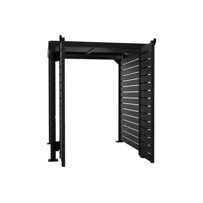 Slat Pool Pump Cover 1150 x 1204 x 982mm Gun Metal Grey Double Door With Lid