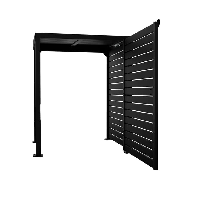 Slat Pool Pump Cover 1000 x 1204 x 916mm Black Single Door With Lid