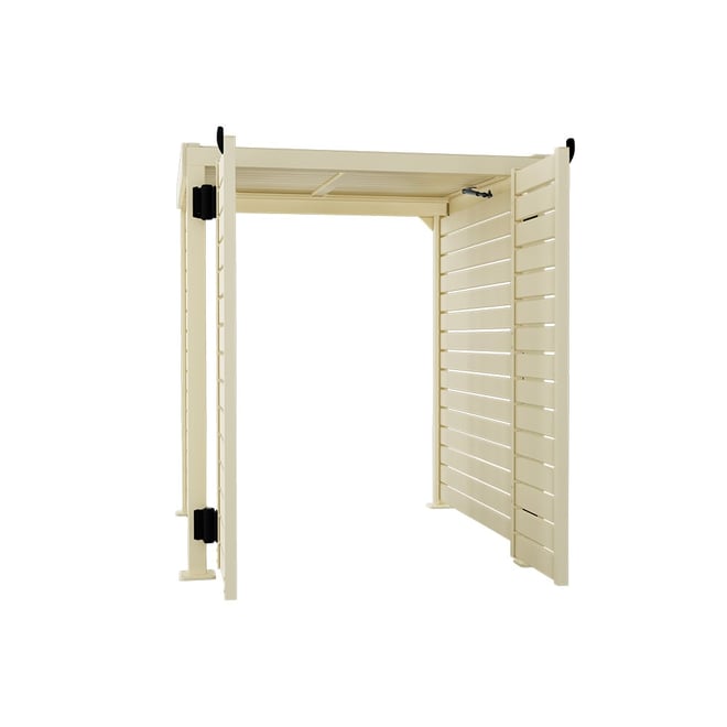 Slat Pool Pump Cover 1200 x 1134 x 982mm Primrose Double Door With Lid