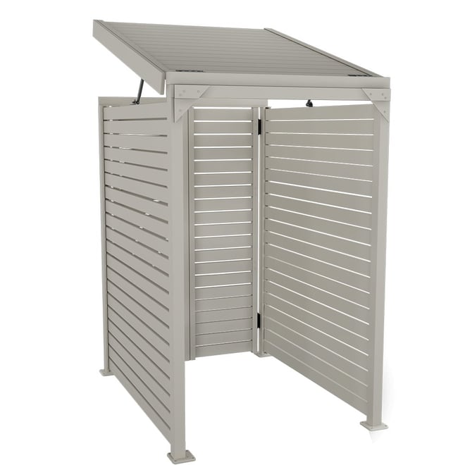 Slat Pool Pump Cover 1200 x 1489 x 982mm Birch Double Door With Lid