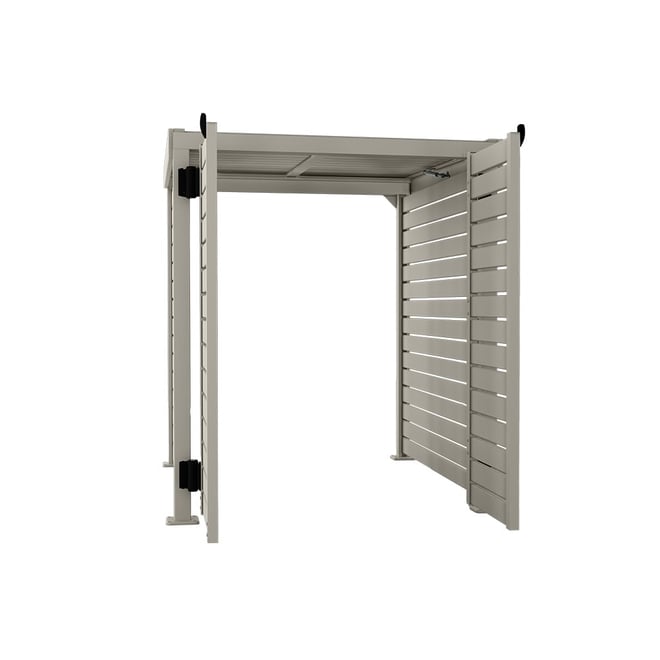 Slat Pool Pump Cover 1200 x 1134 x 982mm Birch Double Door With Lid
