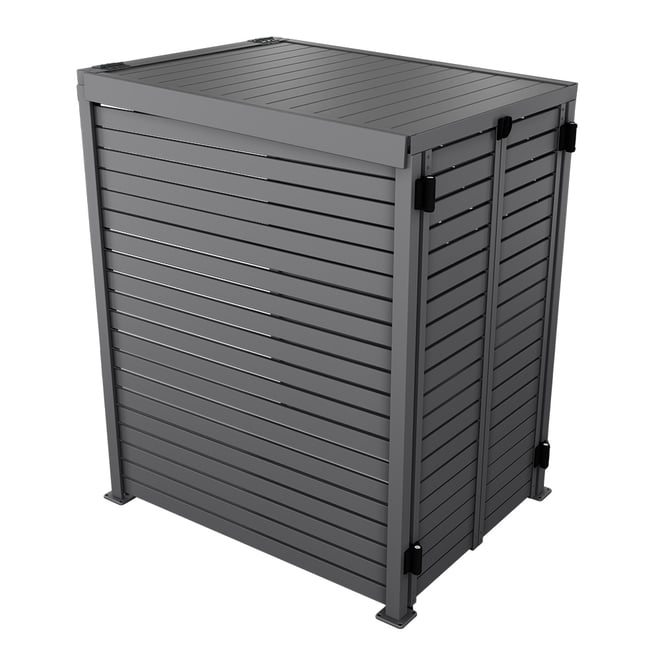 Slat Pool Pump Cover 1200 x 1489 x 982mm Granite Double Door With Lid