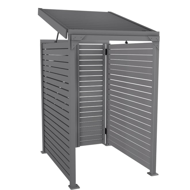 Slat Pool Pump Cover 1200 x 1489 x 982mm Granite Double Door With Lid