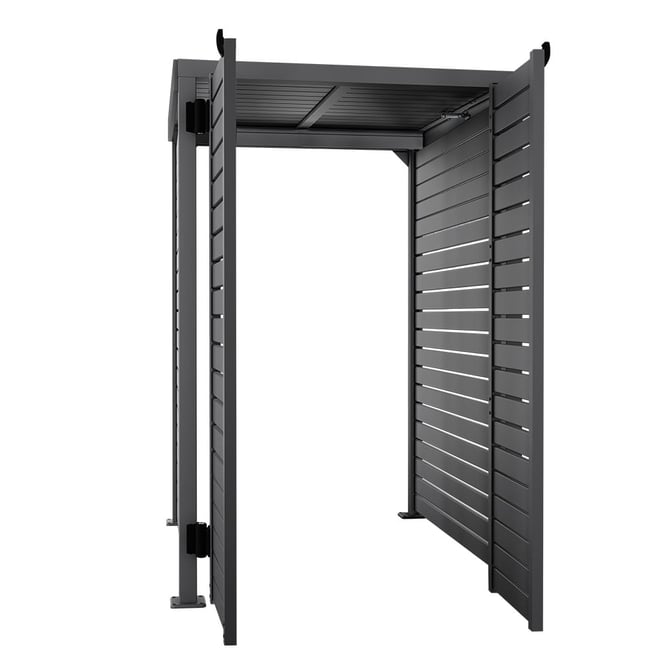 Slat Pool Pump Cover 1200 x 1489 x 982mm Granite Double Door With Lid