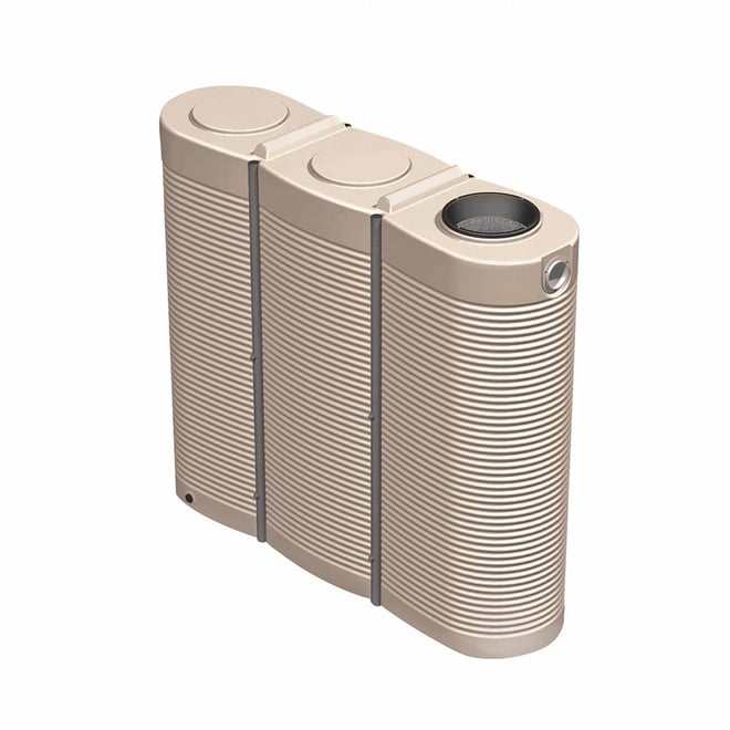 Modular Slimline Corrguated Poly Water Tank 1140L Black