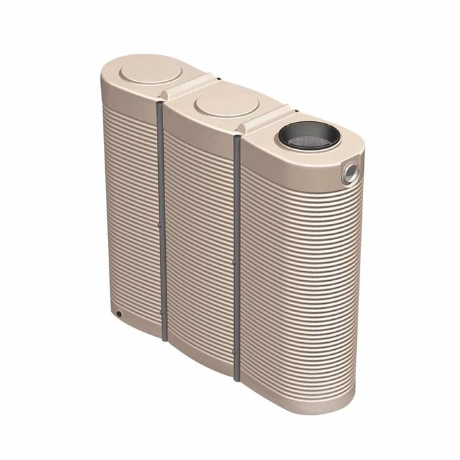 Modular Slimline Corrguated Poly Water Tank 1140L Wheat